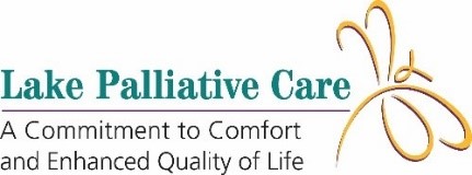 Lake Palliative Care logo with a yellow dragonfly next to text that says "A commitment tot Comfort and Enhanced Quality of Life"